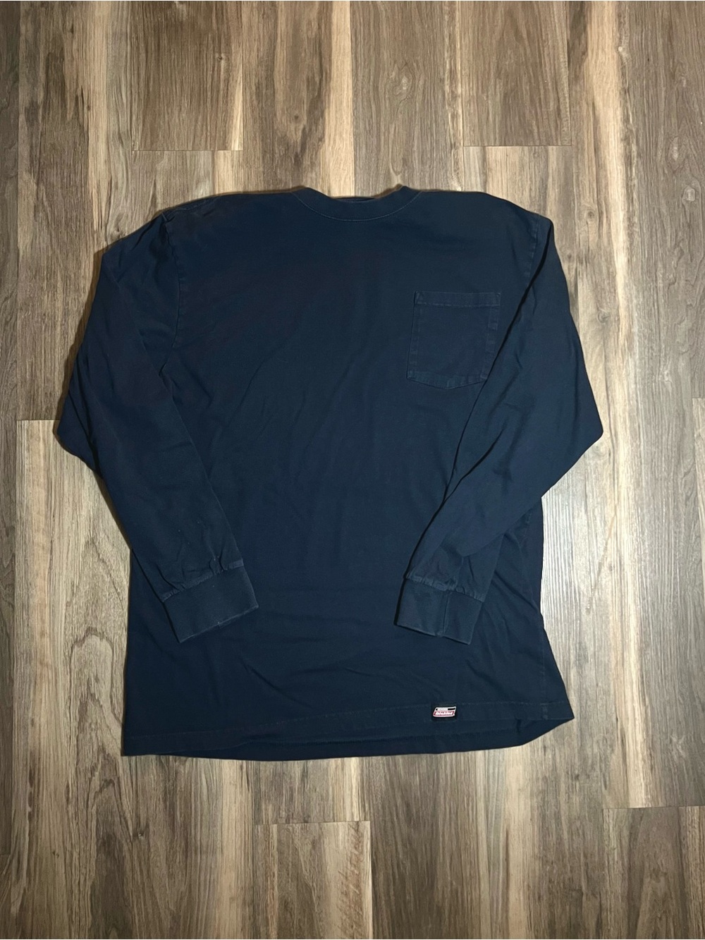 Dickies Casual Long Sleeve Cotton Pocket T-Shirt Men's Size XL Navy Blue